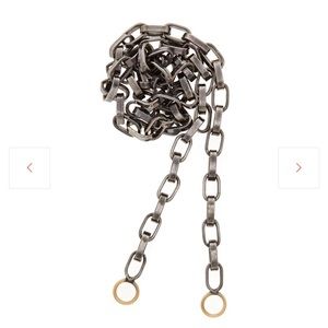 Marla Aaron 16” Biker Chain in Blackened Silver with Yellow Gold Loops